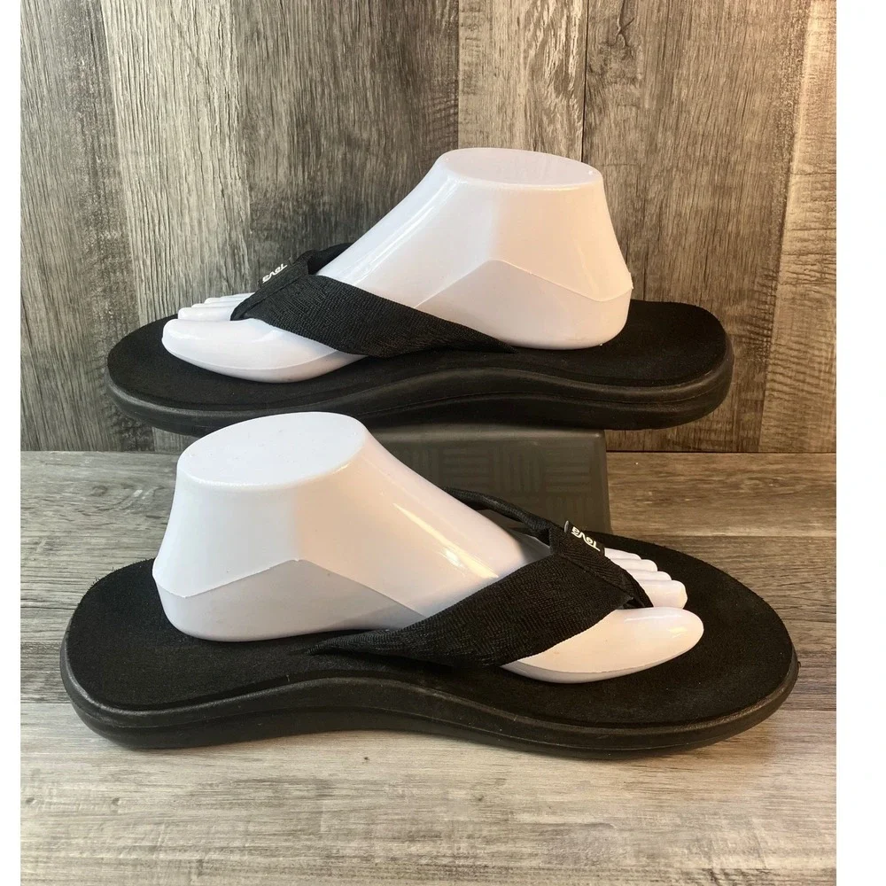 Teva Mens Olowahu Flip Flop Sandals Black Mush Sole 1019050 Size 11